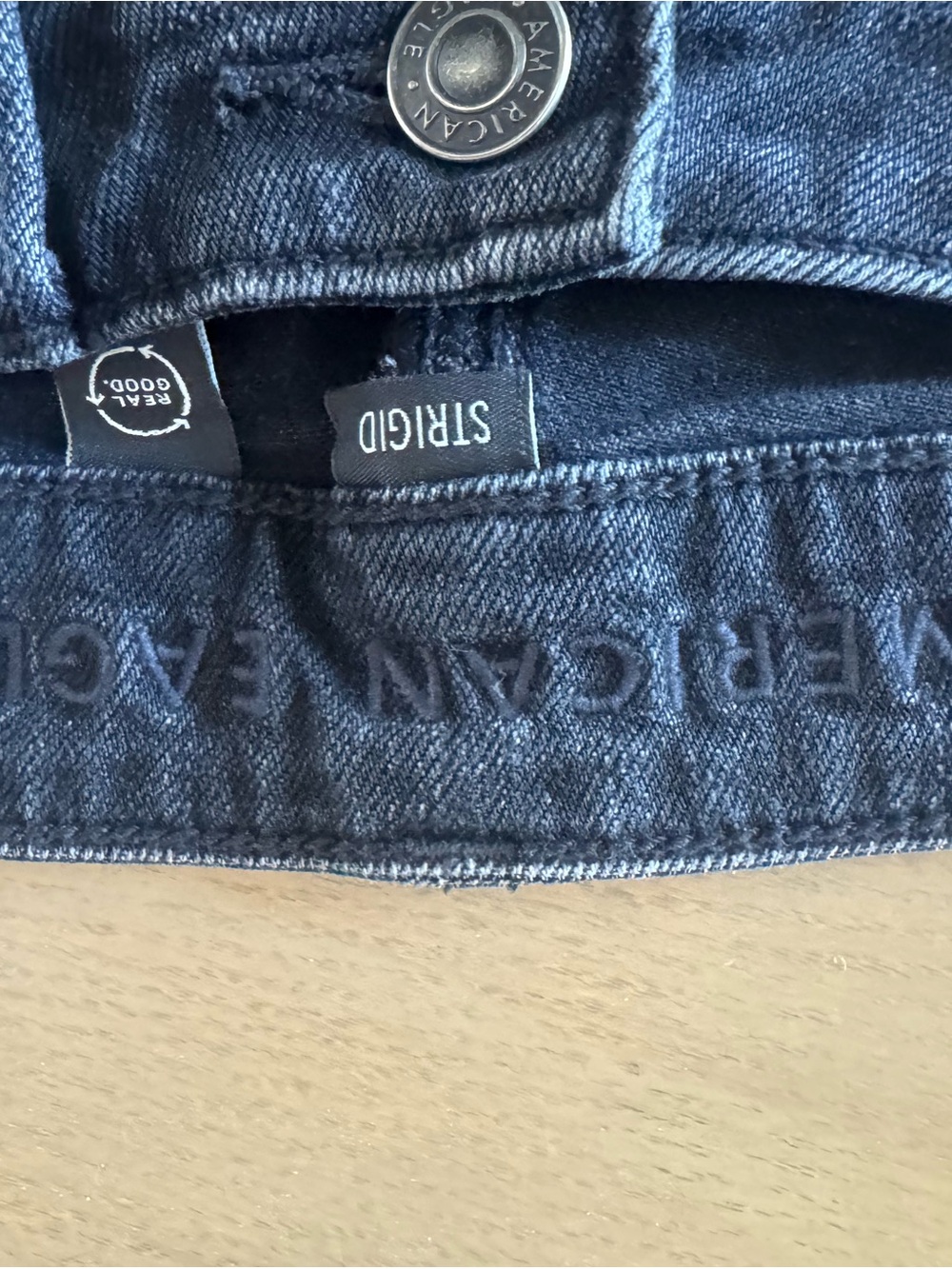 American Eagle Outfitters Black Stretch Denim Jeans Wide Leg Barrel Grunge Edgy - Picture 3 of 6